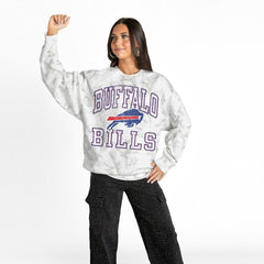 Buffalo Bills Gameday Couture Women's Whiteout Oversized Premium Fleece Sweatshirt - Arctic Camo - NFL