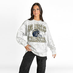 Los Angeles Chargers Gameday Couture Women's Whiteout Oversized Premium Fleece Sweatshirt - Arctic Camo - NFL