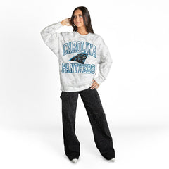 Carolina Panthers Gameday Couture Women's Whiteout Oversized Premium Fleece Sweatshirt - Arctic Camo - NFL