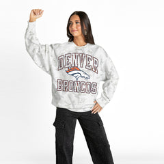 Denver Broncos Gameday Couture Women's Whiteout Oversized Premium Fleece Sweatshirt - Arctic Camo - NFL