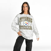 Pittsburgh Steelers Gameday Couture Women's Whiteout Oversized Premium Fleece Sweatshirt - Arctic Camo - NFL