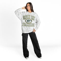 Green Bay Packers Gameday Couture Women's Whiteout Oversized Premium Fleece Sweatshirt - Arctic Camo - NFL