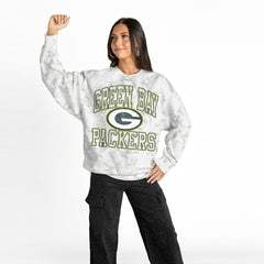 Green Bay Packers Gameday Couture Women's Whiteout Oversized Premium Fleece Sweatshirt - Arctic Camo - NFL