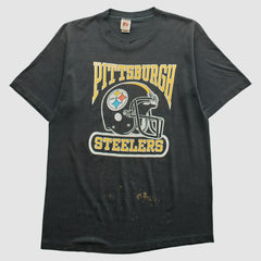 Pittsburgh Steelers Logo 7 80s T-Shirt - Black Vintage - Fanatics