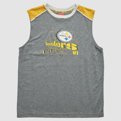 Pittsburgh Steelers NFL 2000s Pullover Tank - Heather Gray Vintage - Fanatics