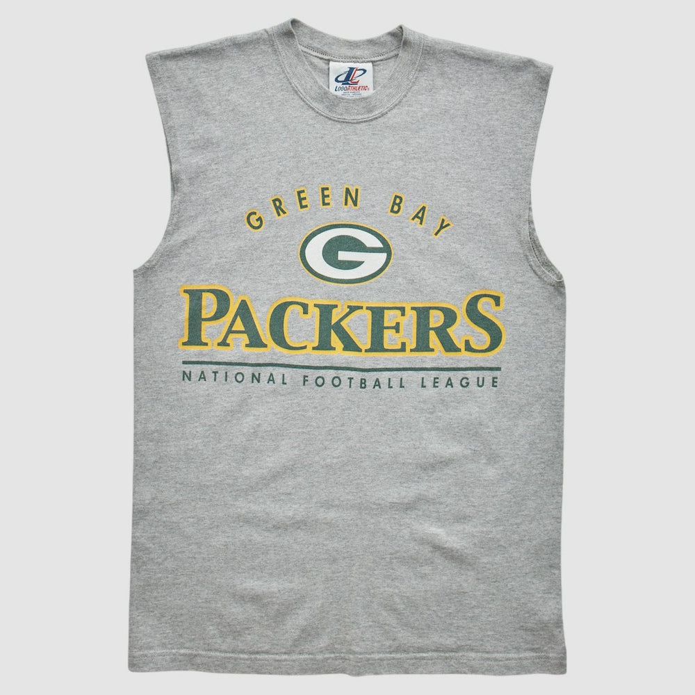 Green Bay Packers Logo Athletic 2000s Tank - Heather Gray Vintage - Fanatics