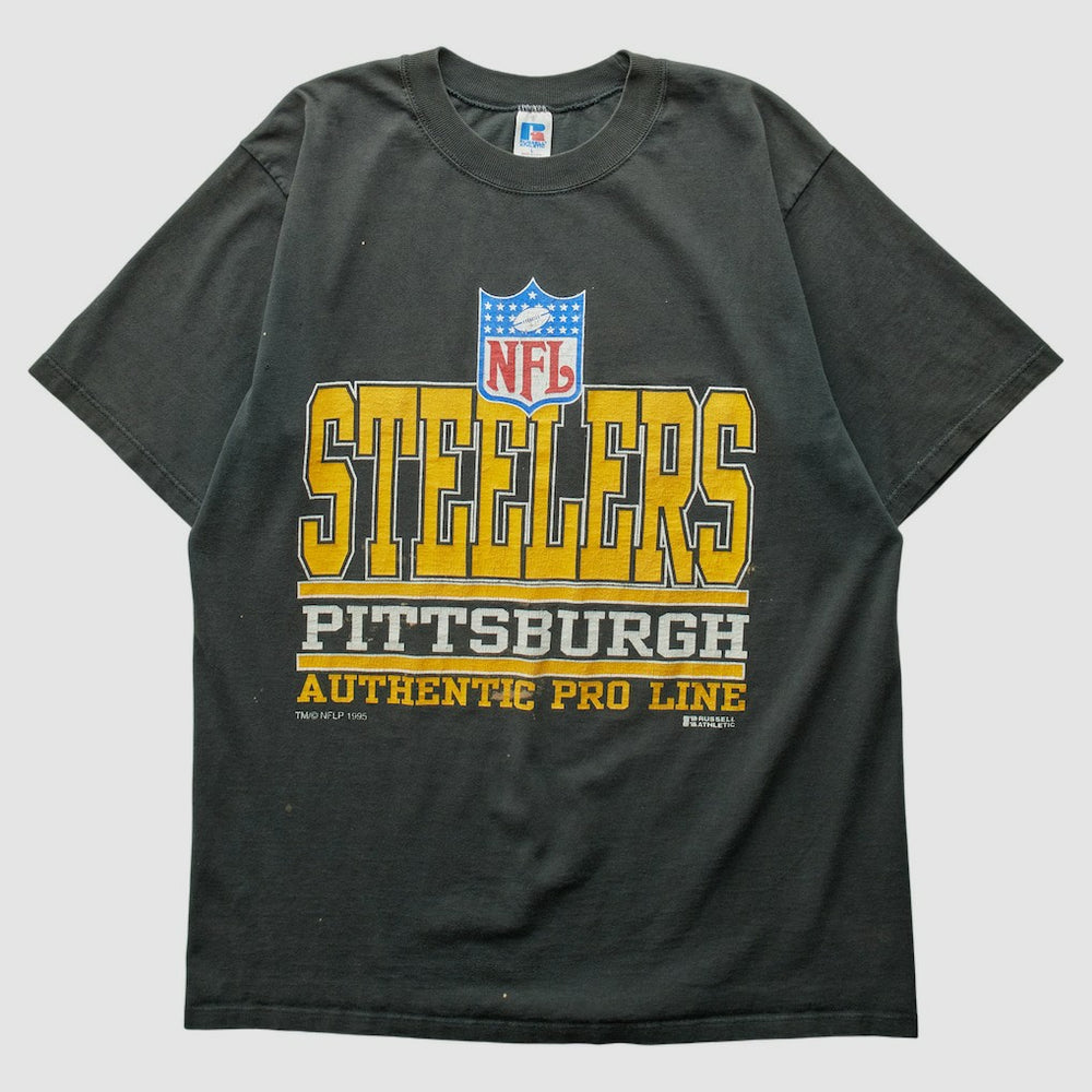 Pittsburgh Steelers Russell 1995 T-Shirt - Black Vintage - Fanatics