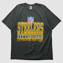 Pittsburgh Steelers Russell 1995 T-Shirt - Black Vintage - Fanatics