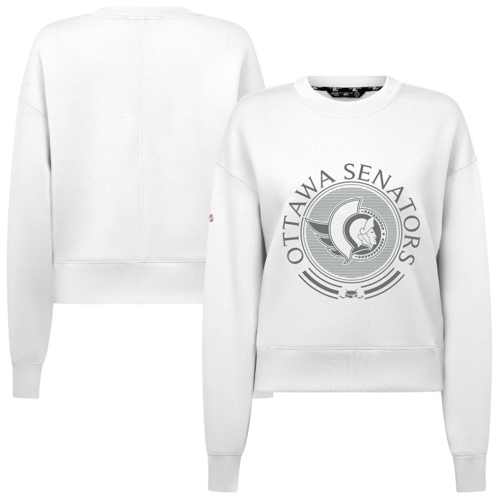 Ottawa Senators Levelwear Women's Slate & Snow Sponge Tri-Blend Sweatshirt - White | NHL Lifestyle