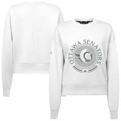 Ottawa Senators Levelwear Women's Slate & Snow Sponge Tri-Blend Sweatshirt - White | NHL Lifestyle