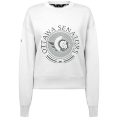 Ottawa Senators Levelwear Women's Slate & Snow Sponge Tri-Blend Sweatshirt - White | NHL Lifestyle