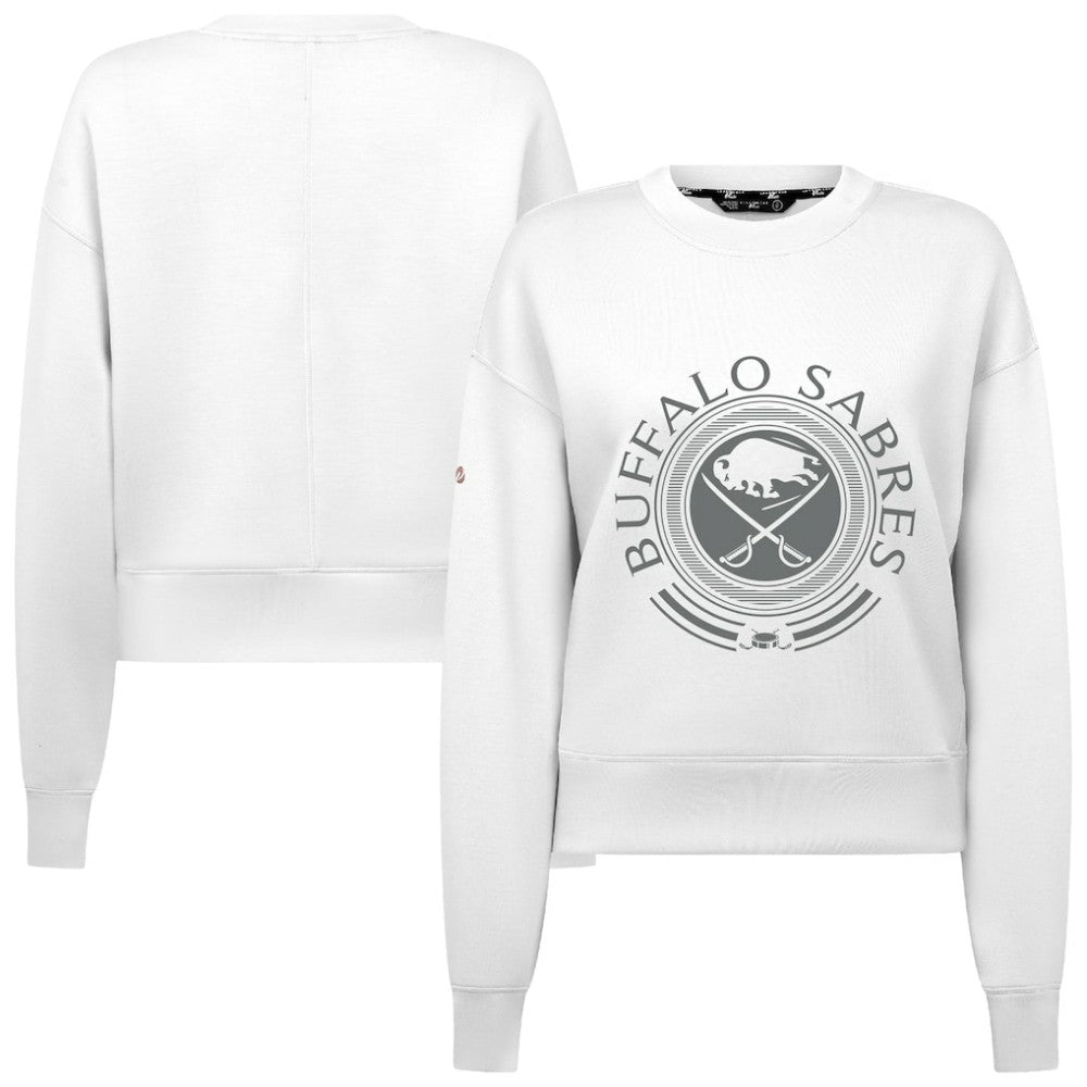Buffalo Sabres Levelwear Women's Slate & Snow Sponge Tri-Blend Sweatshirt - White | NHL Clearance