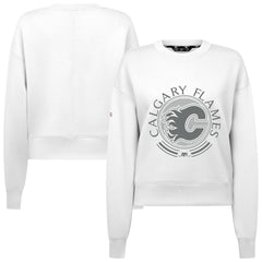 Calgary Flames Levelwear Women's Slate & Snow Sponge Tri-Blend Sweatshirt - White | NHL sale