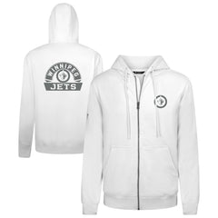 Winnipeg Jets Levelwear Podium Chenille Logo Full-Zip Hoodie - White | NHL Clearance