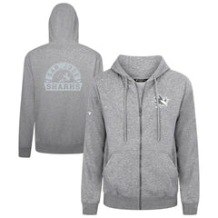 San Jose Sharks Levelwear Podium Chenille Logo Full-Zip Hoodie - Gray | NHL sale