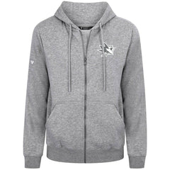 San Jose Sharks Levelwear Podium Chenille Logo Full-Zip Hoodie - Gray | NHL sale