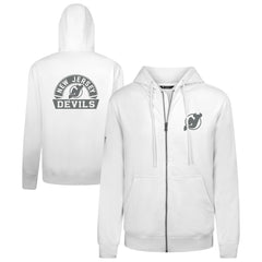 New Jersey Devils Levelwear Podium Chenille Logo Full-Zip Hoodie - White | NHL online
