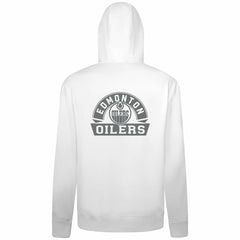 Edmonton Oilers Levelwear Podium Banner Arch Full-Zip Hoodie - White | NHL Lifestyle