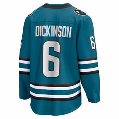 Sam Dickinson San Jose Sharks Fanatics Home Breakaway Jersey - Teal | Fanatics discount