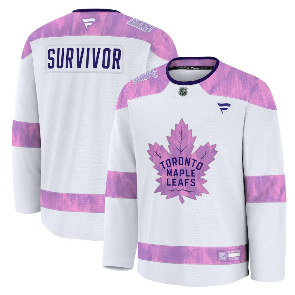 Toronto Maple Leafs Fanatics Hockey Fights Cancer Survivor Practice Jersey - White | Fanatics discount