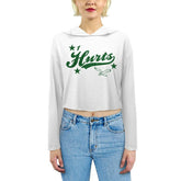 Jalen Hurts Philadelphia Eagles Majestic Threads Women's Glitter Wordmark Hoodie - White - NFL