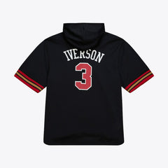 Mitchell & Ness Allen Iverson Philadelphia 76ers Mesh Name & Number Short Sleeve Hoodie Black