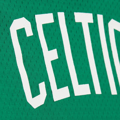 Mitchell & Ness Larry Bird Boston Celtics Mesh Name & Number Short Sleeve Hoodie Kelly Green