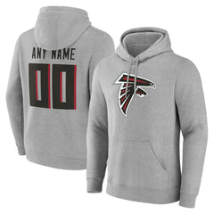 Atlanta Falcons Team Authentic Personalized Name & Number Hoodie - Gray - NFL