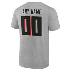 Atlanta Falcons Team Authentic Personalized Name & Number T-Shirt - Gray - NFL