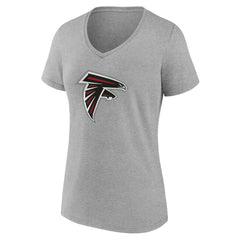 Atlanta Falcons Women's Team Authentic Personalized Name & Number V-Neck T-Shirt - Gray - NFL
