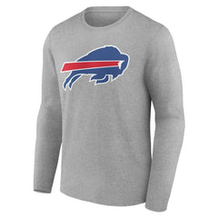 Buffalo Bills Team Authentic Personalized Name & Number Long Sleeve T-Shirt - Gray - NFL