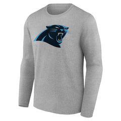 Carolina Panthers Team Authentic Personalized Name & Number Long Sleeve T-Shirt - Gray - NFL