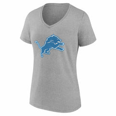 Detroit Lions Women's Team Authentic Personalized Name & Number V-Neck T-Shirt - Gray - NFL