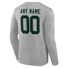 Green Bay Packers Team Authentic Personalized Name & Number Long Sleeve T-Shirt - Gray - NFL