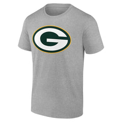 Green Bay Packers Team Authentic Personalized Name & Number T-Shirt - Gray - NFL