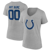 Indianapolis Colts Women's Team Authentic Personalized Name & Number V-Neck T-Shirt - Gray - NFL