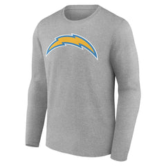 Los Angeles Chargers Team Authentic Personalized Name & Number Long Sleeve T-Shirt - Gray - NFL