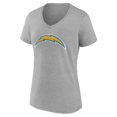 Los Angeles Chargers Women's Team Authentic Personalized Name & Number V-Neck T-Shirt - Gray - NFL