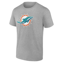Miami Dolphins Team Authentic Personalized Name & Number T-Shirt - Gray - NFL