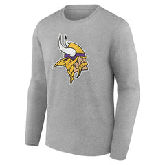 Minnesota Vikings Team Authentic Personalized Name & Number Long Sleeve T-Shirt - Gray - NFL