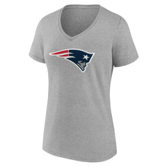 New England Patriots Women's Team Authentic Personalized Name & Number V-Neck T-Shirt - Gray - NFL