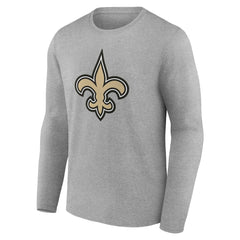 New Orleans Saints Team Authentic Personalized Name & Number Long Sleeve T-Shirt - Gray - NFL