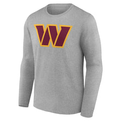 Washington Commanders Team Authentic Personalized Name & Number Long Sleeve T-Shirt - Gray - NFL