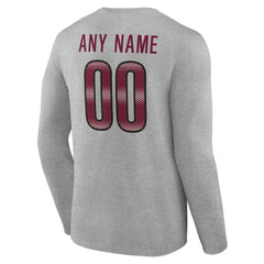 Washington Commanders Team Authentic Personalized Name & Number Long Sleeve T-Shirt - Gray - NFL