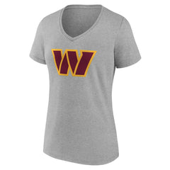 Washington Commanders Women's Team Authentic Personalized Name & Number V-Neck T-Shirt - Gray - NFL