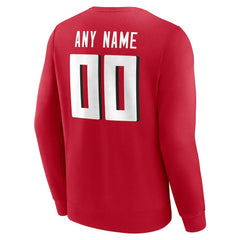 Atlanta Falcons Team Authentic Personalized Name & Number Sweatshirt - Red - NFL