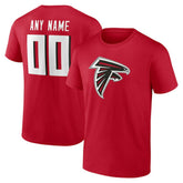 Atlanta Falcons Team Authentic Personalized Name & Number T-Shirt - Red - NFL