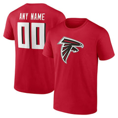 Atlanta Falcons Team Authentic Personalized Name & Number T-Shirt - Red - NFL