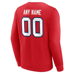 Buffalo Bills Team Authentic Personalized Name & Number Sweatshirt - Red - NFL