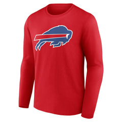 Buffalo Bills Team Authentic Personalized Name & Number Long Sleeve T-Shirt - Red - NFL
